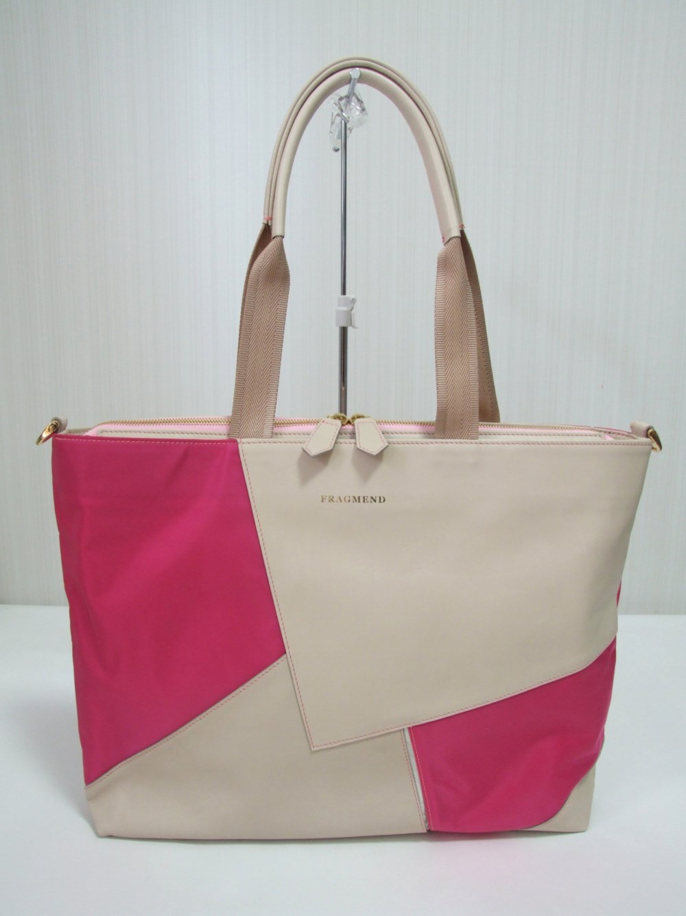 2way トートバッグ　ホワイトxピンク SALE!