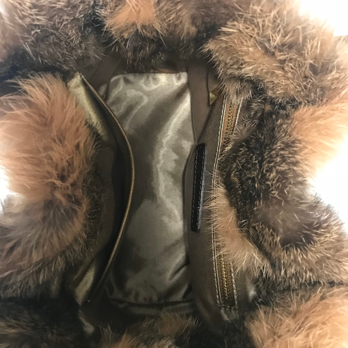 SALE】リアルラビットファートートバッグ ブラウン トートバッグ
