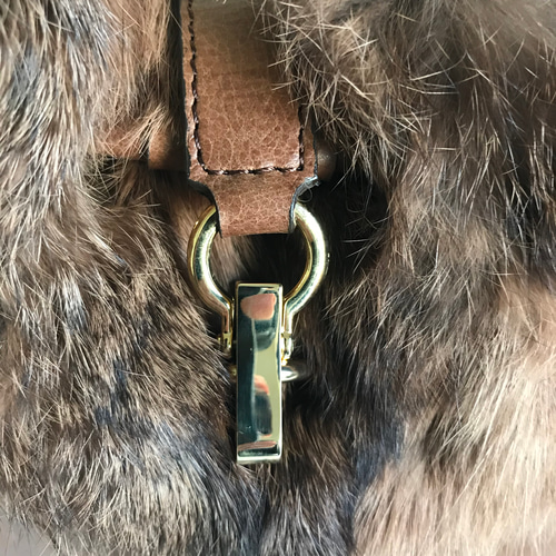 SALE】リアルラビットファートートバッグ ブラウン トートバッグ