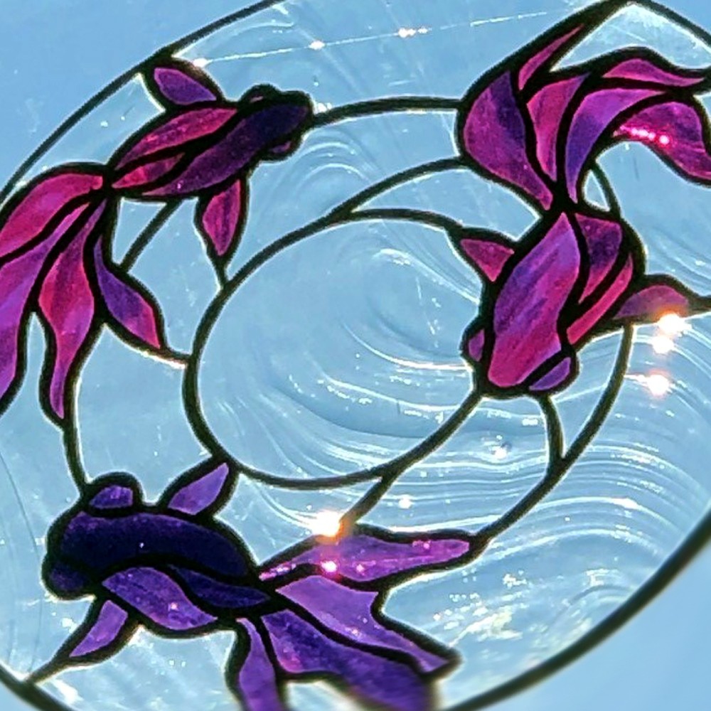 ステンドグラス サンキャッチャー  『金魚 ~Poisson rouge~』