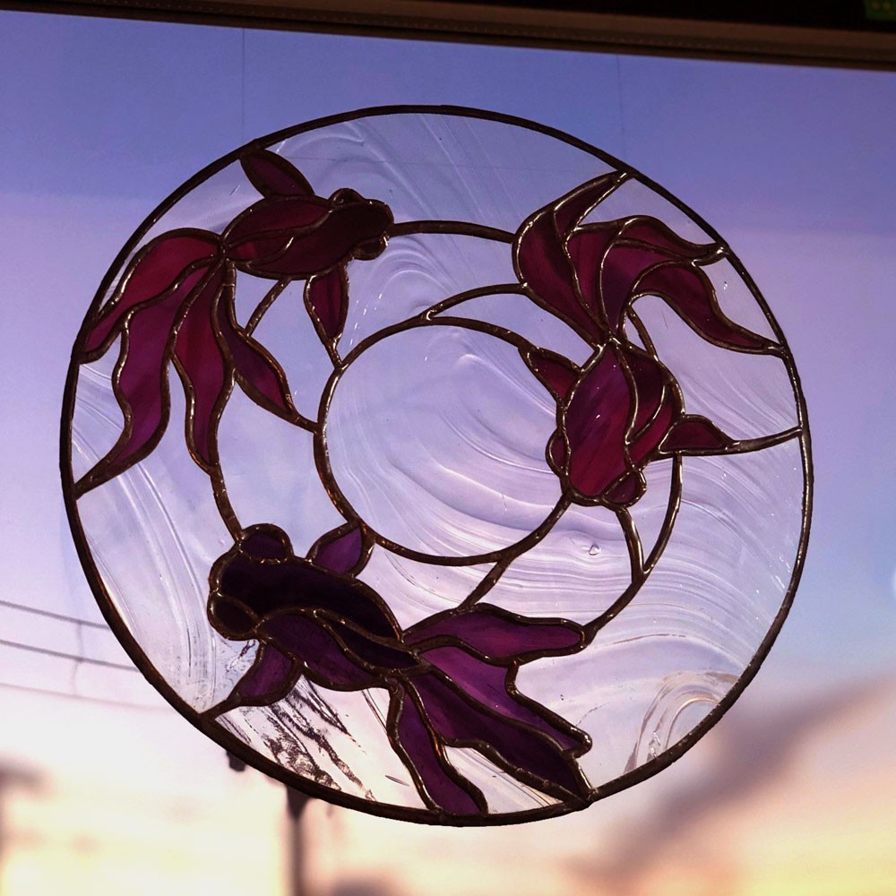 ステンドグラス サンキャッチャー  『金魚 ~Poisson rouge~』