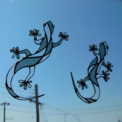 ステンドグラス　サンキャッチャー・ウォールデコ　”Gecko  ~yamori~” A《送料無料》 4枚目の画像