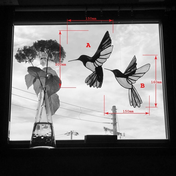 ステンドグラス サンキャッチャー ハチドリ ～Hummingbird～ c 5枚目の画像