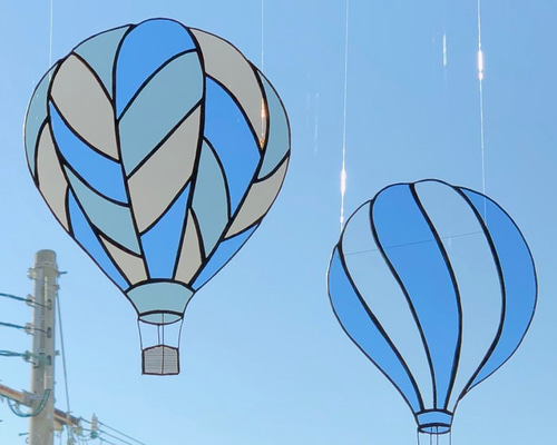 ステンドグラス 熱気球型 約50cm 0_3f8b0fbb488c18404635b57625da