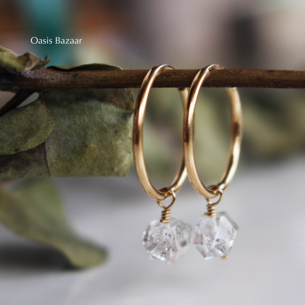 天然石☆大粒ニューヨーク産ハーキマーダイヤモンドの7連ロングピアスSilverF 天然石☆大粒ニューヨーク産ハーキマーダイヤモンドの7連ロング