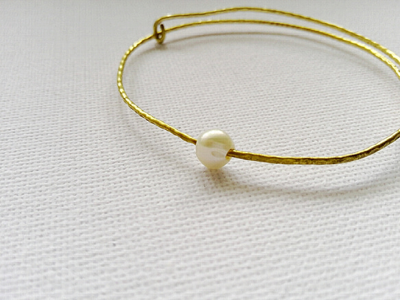 【再販】No.5 Simple bangle(パール) 1枚目の画像