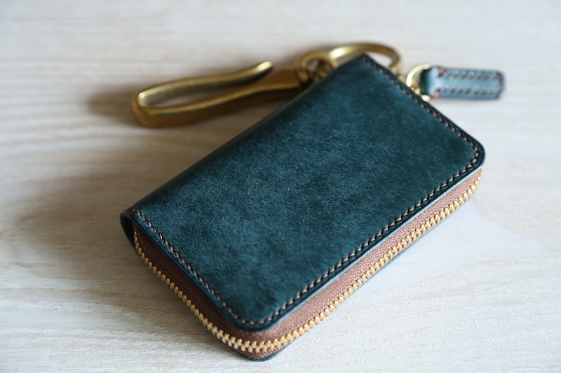 スモールジップウォレット"link(リンク)"　ペトロリオ　【イタリアンレザー プエブロ】