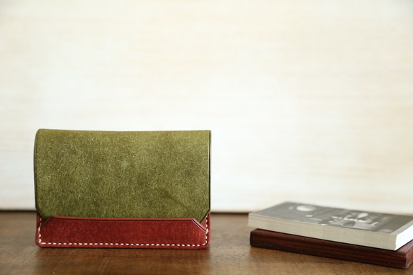 カードケース　"Kasane（カサネ）"（オリーバ/コッチネーラ）【イタリアンレザー プエブロ】 3枚目の画像