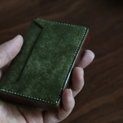 カードケース　"Kasane（カサネ）"（オリーバ/コッチネーラ）【イタリアンレザー プエブロ】 8枚目の画像