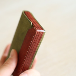 カードケース　"Kasane（カサネ）"（オリーバ/コッチネーラ）【イタリアンレザー プエブロ】 7枚目の画像