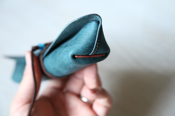 ペンケース　 "boatⅱ(ボート２）" 　ペトロリオ　【イタリアンレザー プエブロ】 3枚目の画像