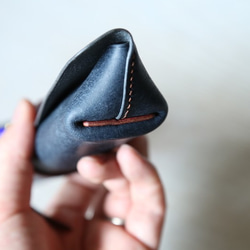 ペンケース　 "boatⅱ(ボート２）" 　ネイビー　【イタリアンレザー プエブロ】 2枚目の画像