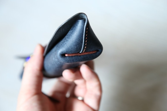 ペンケース　 "boatⅱ(ボート２）" 　ネイビー　【イタリアンレザー プエブロ】 2枚目の画像