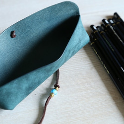ペンケース　 "boatⅱ(ボート２）" 　ネイビー　【イタリアンレザー プエブロ】 6枚目の画像