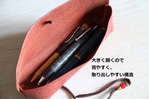 ペンケース　 "boatⅱ(ボート２）" 　ネイビー　【イタリアンレザー プエブロ】 7枚目の画像