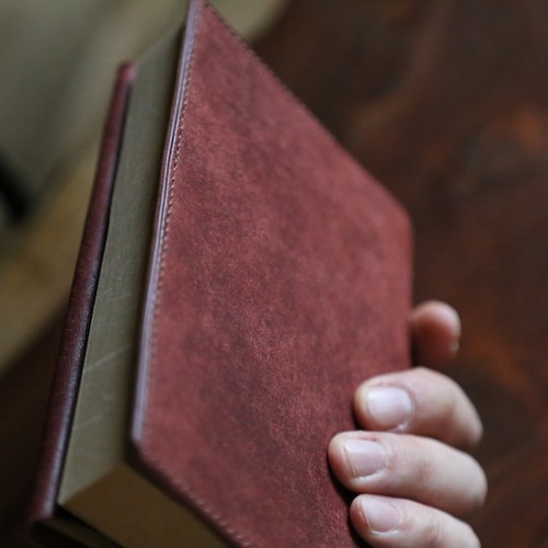 ブックカバー 文庫本サイズ レッドブラウン 【イタリアンレザー