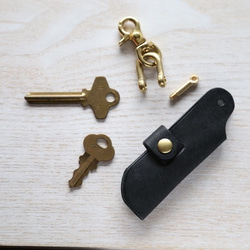 キーケース "nave（ナーヴェ）"　ブラック　【イタリアンレザー プエブロ】 2枚目の画像