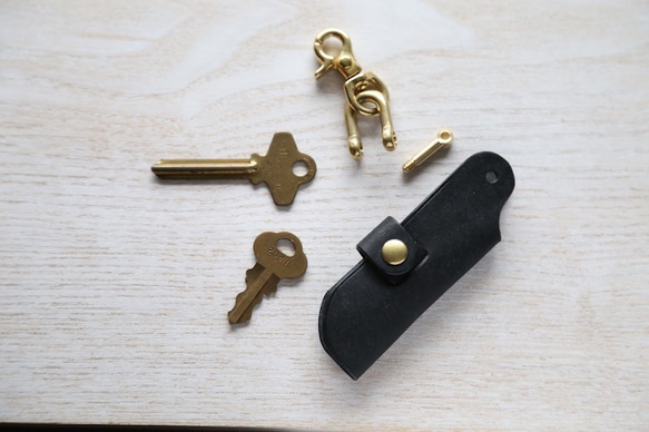 キーケース "nave（ナーヴェ）"　ブラック　【イタリアンレザー プエブロ】 2枚目の画像