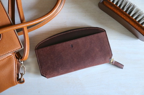 148ミドル　トラッカーウォレット イタリアンレザーMARGOTダークブラウン 148ミドル トラッカーウォレット イタリアンレザーMARGOTダーク