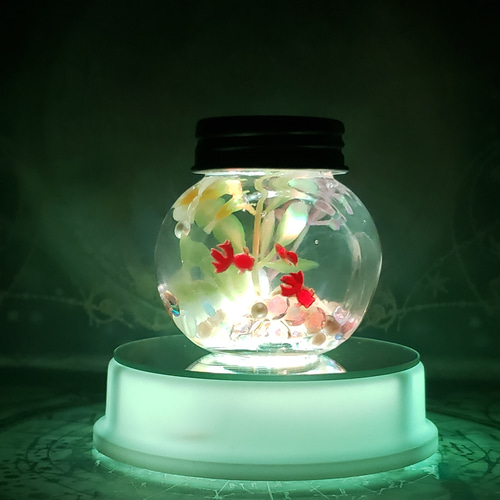 金魚様　猫屋 ☆7色に移り変わるLED照明☆水草と金魚のファンタジー