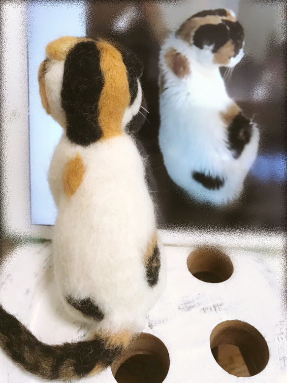 愛猫ちゃんそっくり人形(Sサイズ)オーダー作品:白三毛ちゃん 4枚目の画像