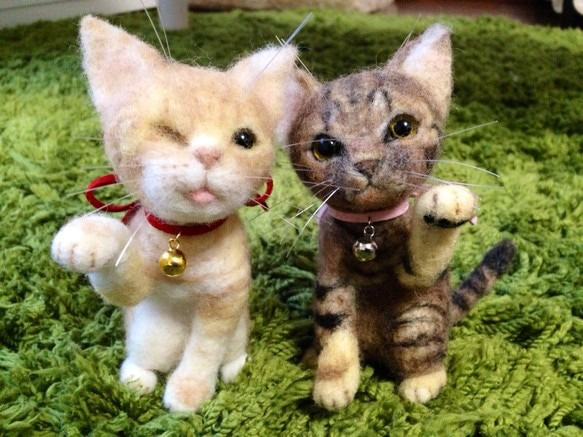 羊毛フェルト:愛猫ちゃんそっくり人形:ゆい様オーダー作品(にゃーすちゃん) 3枚目の画像