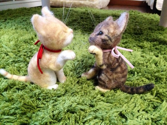 羊毛フェルト:愛猫ちゃんそっくり人形:ゆい様オーダー作品(にゃーすちゃん) 5枚目の画像