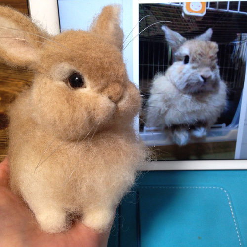 羊毛フェルト 小さなうさぎちゃん ハンドメイド作品 作家様 羊毛