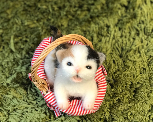 ♡MARIE♡プロフ必読です♪ 羊毛フェルト　猫　No.1 三毛 ♡MARIE♡プロフ必読様専用です♪ 羊毛フェルト 猫 No.1 三毛