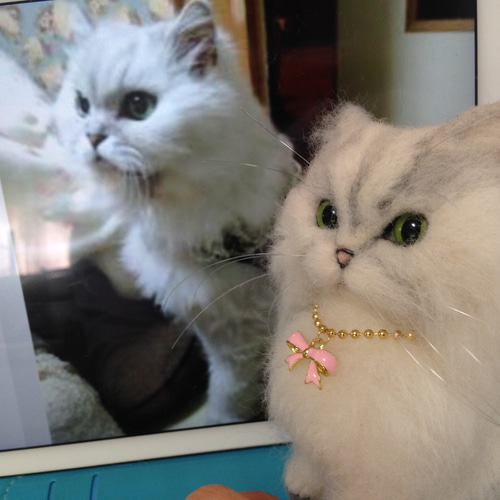 羊毛フェルト:愛猫ちゃんそっくり人形(Sサイズ))オーダー受付 羊毛