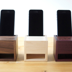 114-001　iPhone WoodSpeakerStand （ウォールナット） 2枚目の画像