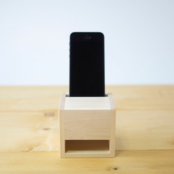 【アウトレット】　iPhone WoodSpeakerStand （ハードメープル） 4枚目の画像