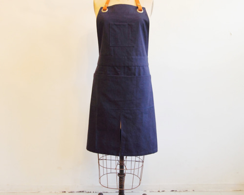 レザー メイド エプロン ネイビー 1_ba4cc8a102fc58a137e1463c1bef
