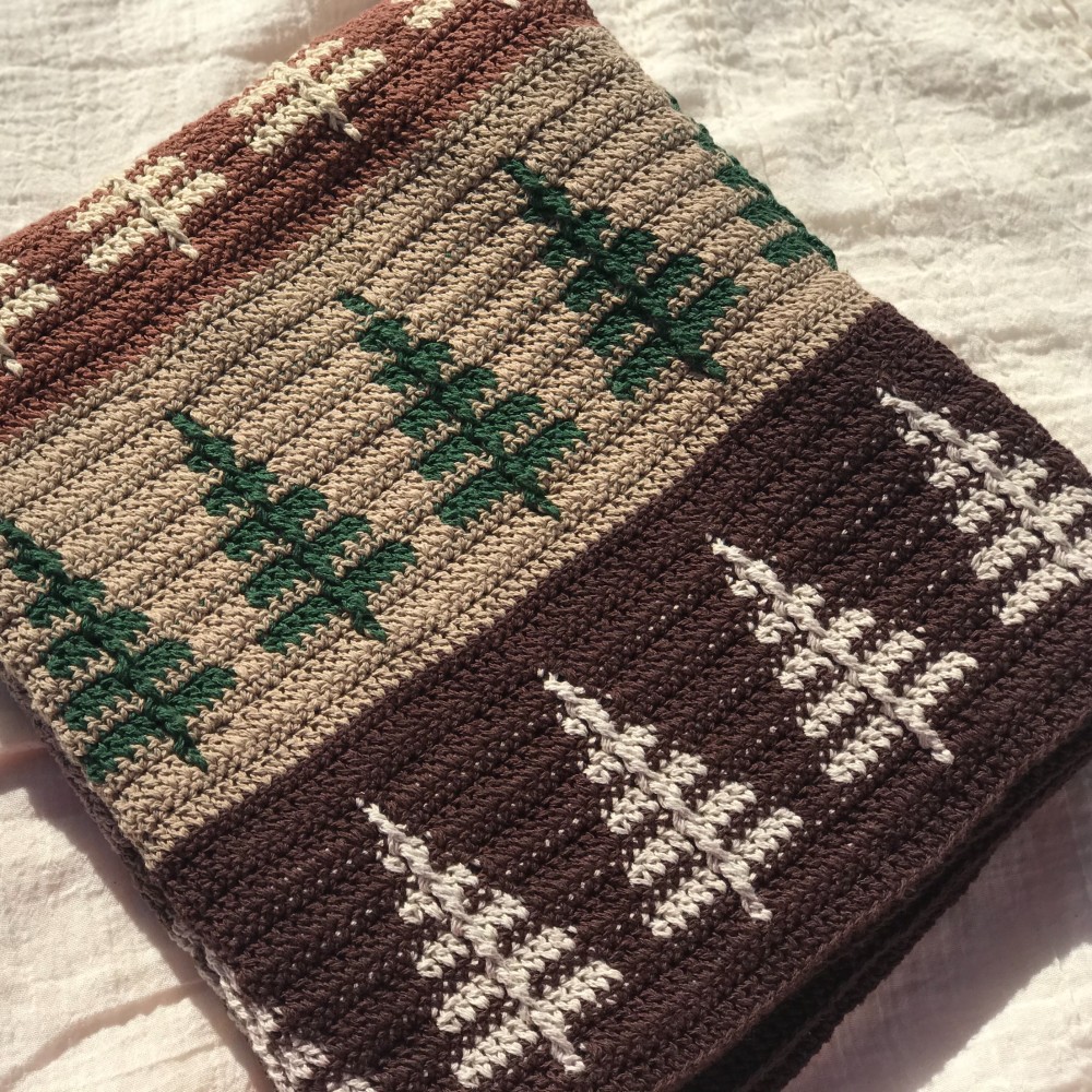 【手編み】ブランケット / ノルディック  / コットン100%