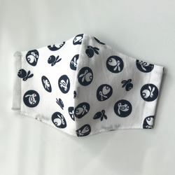 ≪日本製≫手ぬぐいマスク【丸紋うさぎ】（大人用） 2枚目の画像