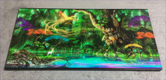 【販売終了】【45.5cm x 91cm デジタルアート】聖者たちの住まう森ver2　フェニックスバージョン 3枚目の画像