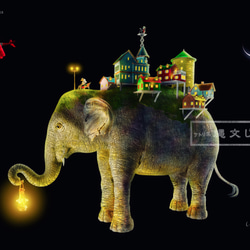【A4尺寸相框】旅行大象黑版 第3張的照片