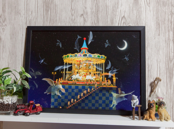新品タグ付き　メゾピアノ　メリーゴーランド　遊園地　浴衣 手毬フラワー柄 浴衣(110cm 紺): キッズ - ナルミヤ オンライン