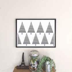 白い森 横向き⭐️北欧風 ポスター 北欧 インテリア アート ウェルカム