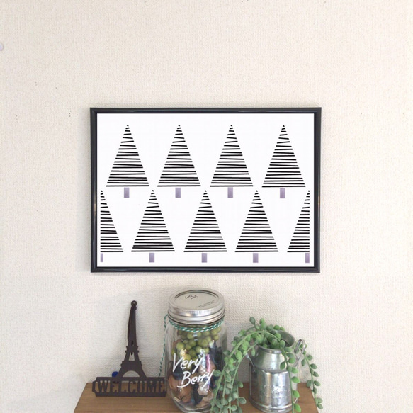 白い森 横向き⭐️北欧風 ポスター 北欧 インテリア アート ウェルカム