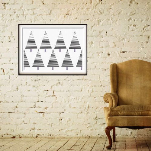 白い森 横向き⭐️北欧風 ポスター 北欧 インテリア アート ウェルカム