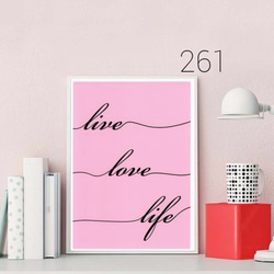 LIVE LOVE LIFE ピンク No.261⭐︎ポスター 北欧 インテリア アート