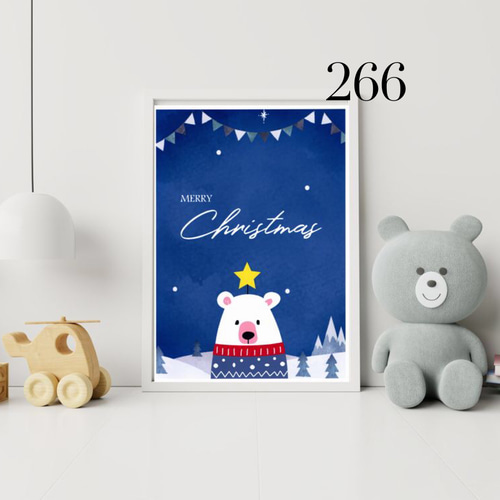 クマさんもメリークリスマス！No266⭐️ポスター 北欧 アート