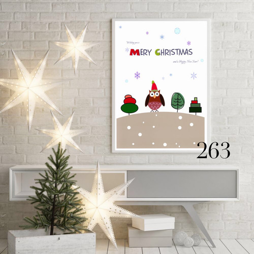 クマさんもメリークリスマス！No266⭐️ポスター 北欧 アート