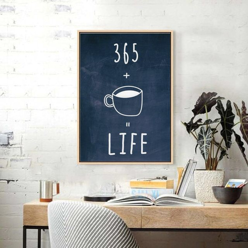 365＋コーヒー＝LIFE 黒板風⭐️北欧風 ウェルカムボード ポスター