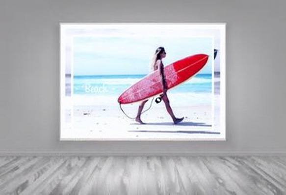 Beach サーフィン⭐️北欧風　ポスター　北欧　インテリア　アート　ウェルカムボード 2枚目の画像