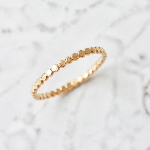 再販x11[14kgf]ピンクゴールド CZダイヤのソリティアチェーンリング(号  