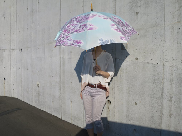 [再次上架訂單] 寶石星球般的粉紅色綠柱石遮陽傘 *風格染色雨傘*《精選作品》 第4張的照片