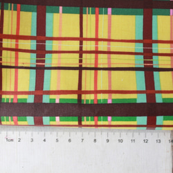 ◆USAラミネート生地◆チェック・イエロー系◆つやなし◆110×50◆延長可能 3枚目の画像