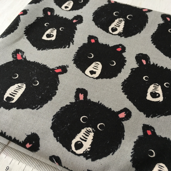 再入荷◆USAコットン生地◆bear.gray◆110×90◆延長可能 2枚目の画像